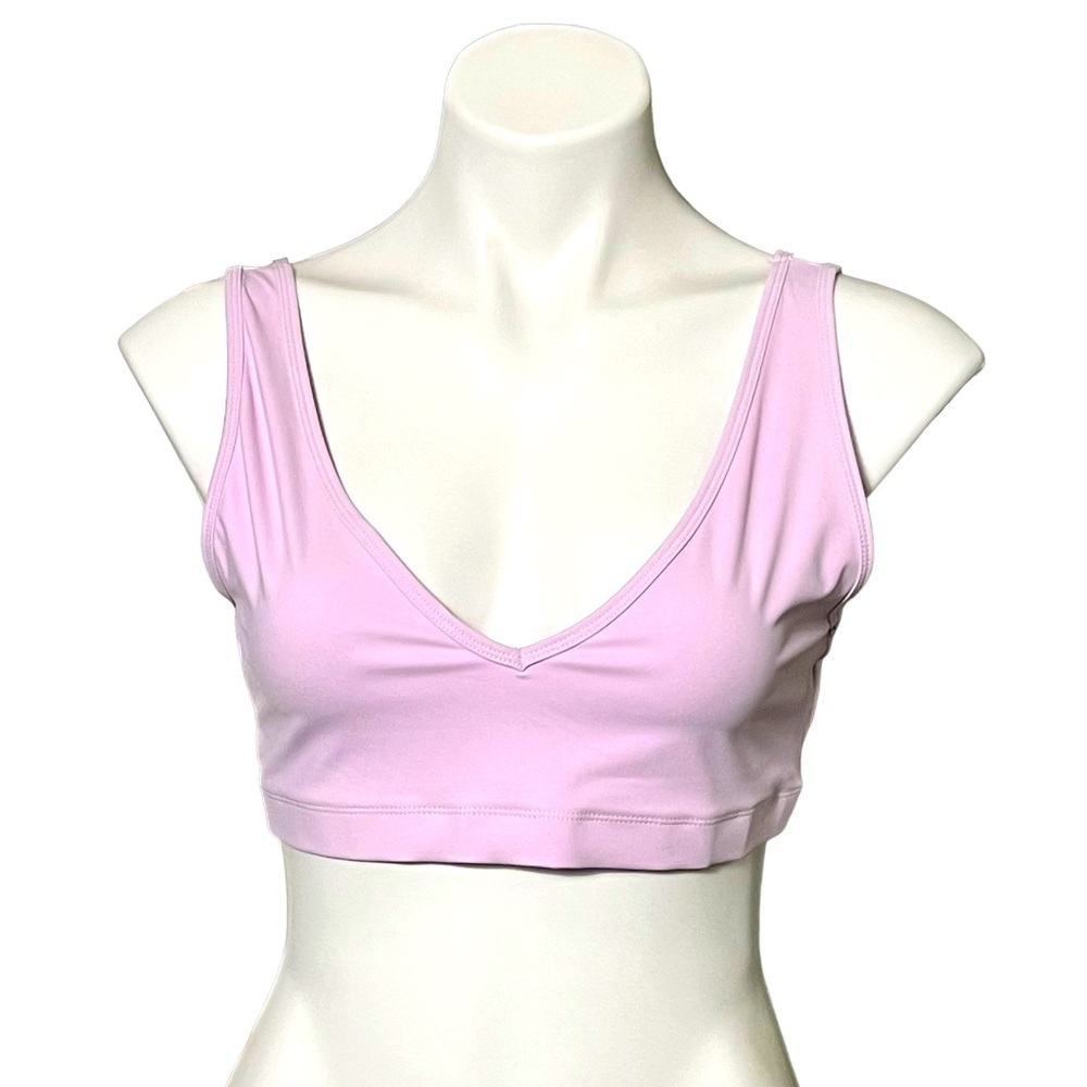 WeWoreWhat Active V-Neck Bra Top Size Large Lilac